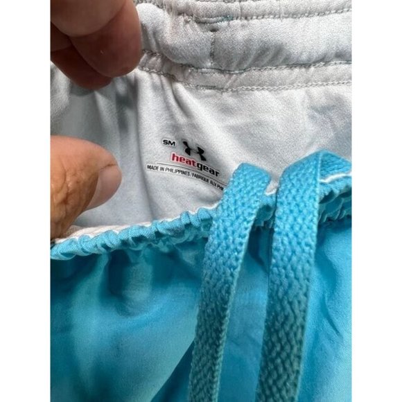 Under Armour Heat Gear Shorts Womens Small Blue Drawstring Gym Ladies. - Picture 3 of 7